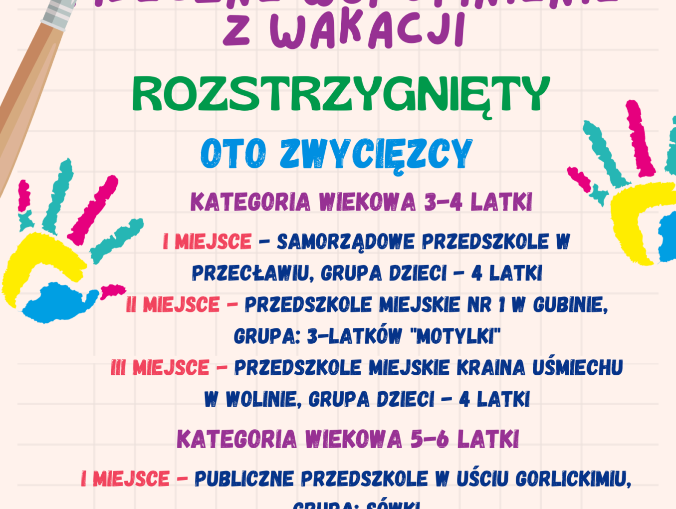 Wyniki konkursu pt. Mleczne wspomnienia z wakacji