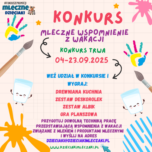 Konkurs "Mleczne wspomnienia z wakacji"